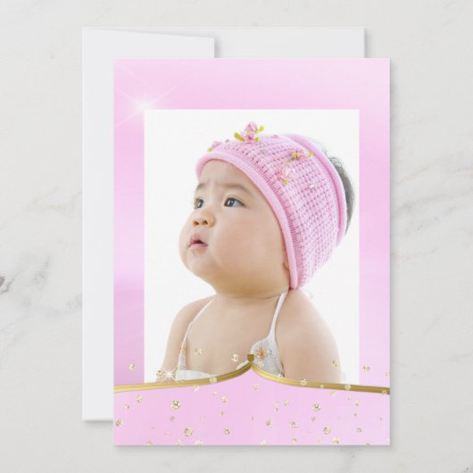 Eerste verjaardag Assepoester Pink Carriage Cake Kaart (Achterkant)