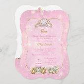 Eerste verjaardag Assepoester Roze Carriage Cake Kaart (Voorkant / Achterkant)