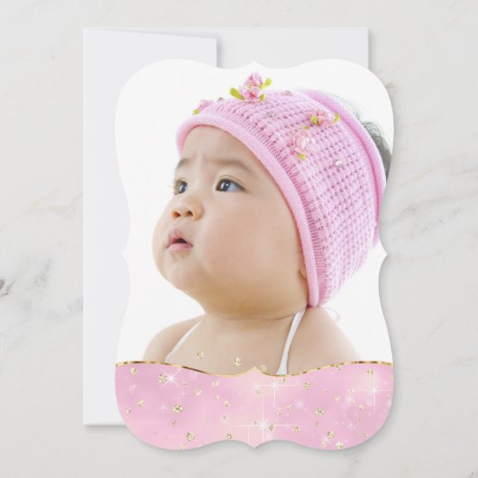 Eerste verjaardag Assepoester Roze Carriage Cake Kaart (Achterkant)