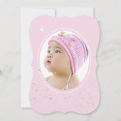 Eerste verjaardag Assepoester Roze Carriage Foto Kaart (Achterkant)