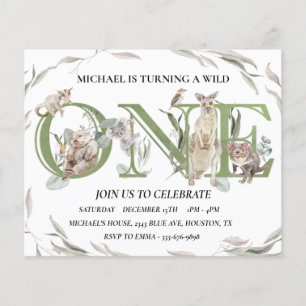 Eerste verjaardag Australische wilde één dieren Flyer