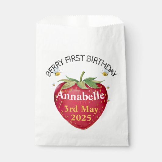 Eerste verjaardag Baby 1e aardbei Schattige Bedankzakje (Voorkant)