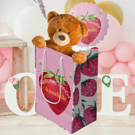Eerste verjaardag Baby 1e aardbei Schattige Medium Cadeauzakje