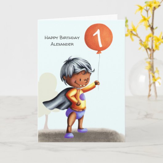 Eerste verjaardag Baby in de leeftijd van Diapers  Kaart (Gele Bloem)