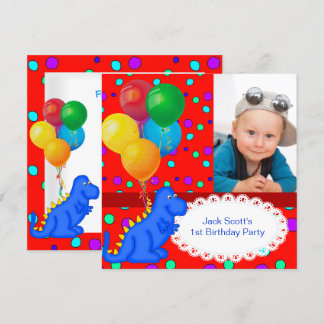 Eerste verjaardag baby jongen 1e dinosaurus kaart