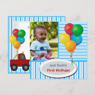 Eerste verjaardag baby jongen 1e kleurrijk kaart