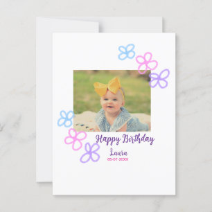 Eerste verjaardag baby kids naam datum toevoegen f briefkaart