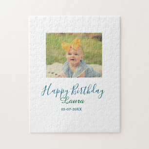 Eerste verjaardag baby kids naam datum toevoegen f legpuzzel