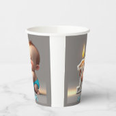 "EERSTE VERJAARDAG BABY" PAPIEREN BEKERS (Links)