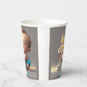 "EERSTE VERJAARDAG BABY" PAPIEREN BEKERS (Rechts)