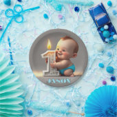 "EERSTE VERJAARDAG BABY" PAPIEREN BORDJE (Feest)