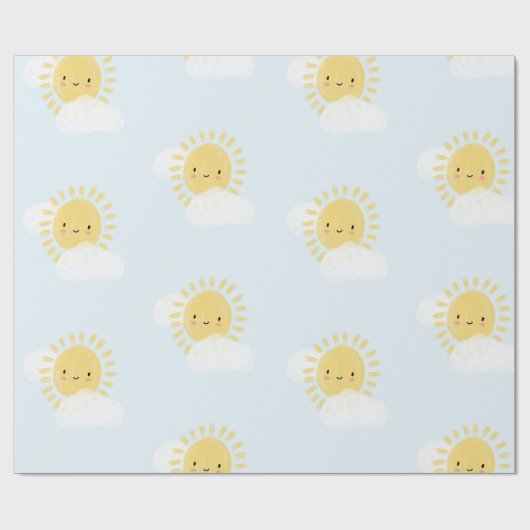 Eerste Verjaardag Baby shower Sunshine Schattigee  Cadeaupapier (Vlak)