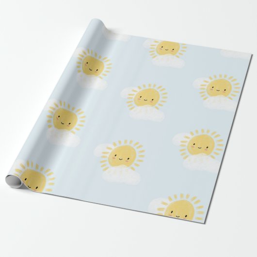 Eerste Verjaardag Baby shower Sunshine Schattigee  Cadeaupapier (Uitgerold)