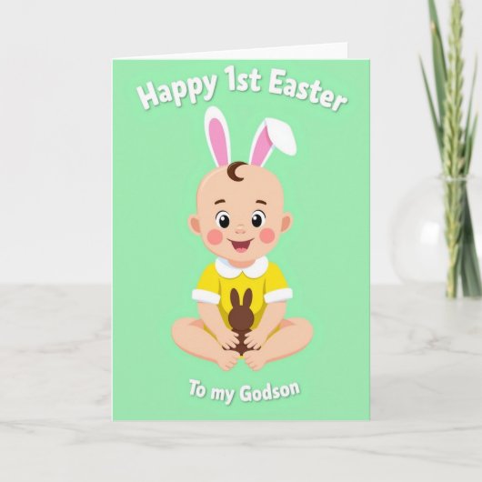 Eerste verjaardag baby viering kaart (Voorkant)