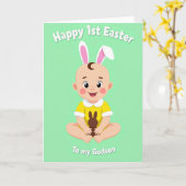 Eerste verjaardag baby viering kaart (Gele Bloem)