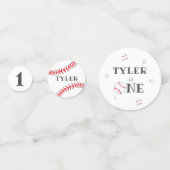 Eerste verjaardag Baseball Birthday Party Confetti (Achterkanten)