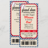 Eerste verjaardag Baseball Party uitnodiging (Voorkant / Achterkant)