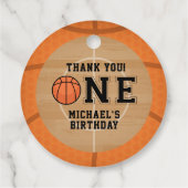 Eerste verjaardag, basketbal bedankjes labels (Achterkant)