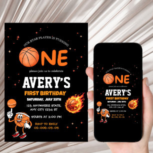 Eerste verjaardag Basketbal Uitnodiging
