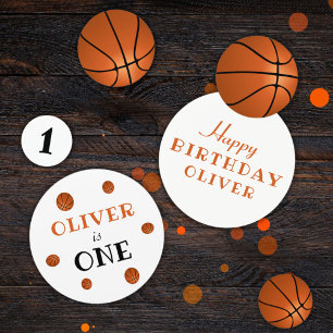 Eerste verjaardag Basketbal Verjaardagsfeest Confetti