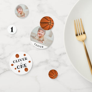 Eerste verjaardag Basketbal Verjaardagsfeest Confetti