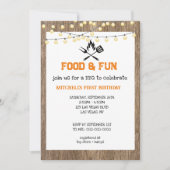 Eerste verjaardag BBQ Red Plaid Gingham Kaart (Voorkant)