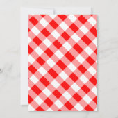 Eerste verjaardag BBQ Red Plaid Gingham Kaart (Achterkant)