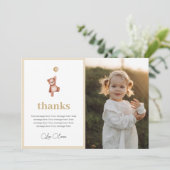 Eerste verjaardag bedankkaart met foto (Staand voorkant)
