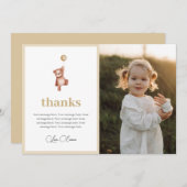 Eerste verjaardag bedankkaart met foto (Voorkant / Achterkant)