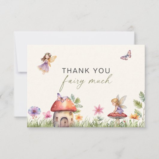 Eerste verjaardag bedankkaart voor fee Veel dank f (Voorkant)