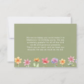 Eerste verjaardag bedankkaart voor fee Veel fee ka (Achterkant)