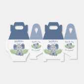 Eerste Verjaardag Bedankt Jongen Blauwe Olifant Oe Bedankdoosjes (Uitgevouwen)