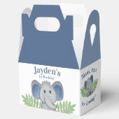 Eerste Verjaardag Bedankt Jongen Blauwe Olifant Oe Bedankdoosjes (Geopend)