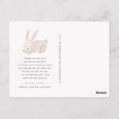 Eerste verjaardag bedankt met knuffelende slaapkon briefkaart (Achterkant)