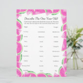 Eerste Verjaardag Beschrijf Een jaar oude meloen s Feestdagenkaart (Staand voorkant)