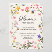 Eerste verjaardag bijen kaart (Voorkant / Achterkant)