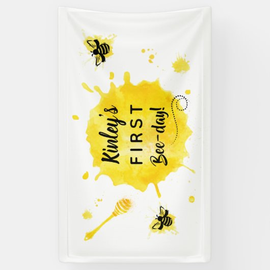 Eerste verjaardag Bijendag eerste verjaardag Spandoek (Verticaal)