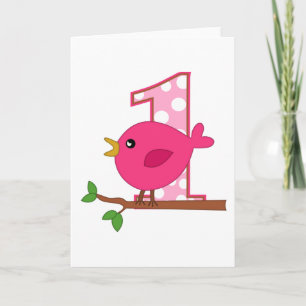 Eerste verjaardag Birdie Kaart