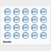 Eerste Verjaardag Blauwe Glitter Ronde Sticker (Vel)