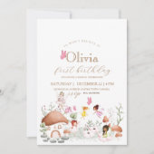 Eerste verjaardag Bloemen Feeën Pixie Meisjes   Kaart (Voorkant)