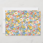 Eerste Verjaardag Bloemen Nummer 1 Foto uitnodigin Kaart (Achterkant)