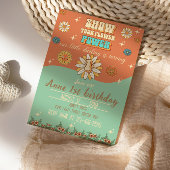 eerste verjaardag bohemiaanse groovstijl retro kaart