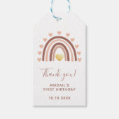 Eerste verjaardag Boho Rainbow bedankt Cadeaulabel (Voorkant)