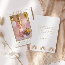 Eerste verjaardag Boho Rainbow Pink Gold Foto