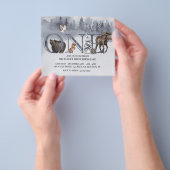 Eerste verjaardag bosbeer winter waterverf flyer (Hand)