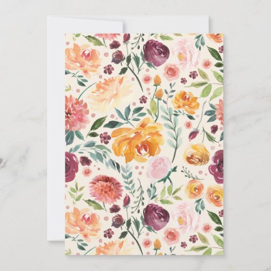 Eerste Verjaardag Bourgondië Gouden Bloemenkrans U Kaart (Achterkant)