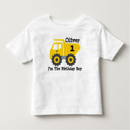 Eerste Verjaardag Boy Yellow Dump Truck Kinder Shirts