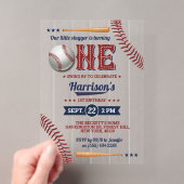 Eerste verjaardag Boys Baseball Acryl Uitnodigingen (Insitu (Draagbaar))