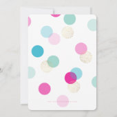 EERSTE VERJAARDAG confetti spots roze mint aqua go Kaart (Achterkant)