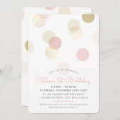 EERSTE VERJAARDAG confetti vlekken blush roze goud Kaart (Voorkant / Achterkant)